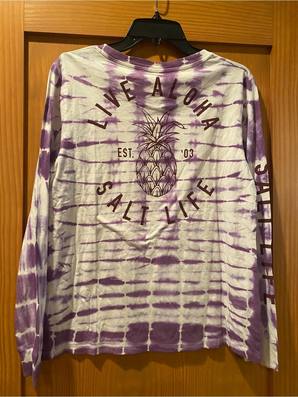 Salt Life Women’s Purple/White Live Aloha Long Sleeve T-shirt NWT Size S